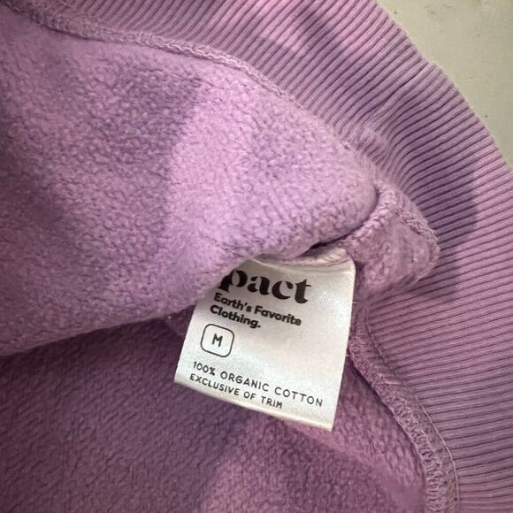 Pact Lilac Purple Boxy Organic Cotton DREAMER Crewneck Sweatshirt Size M - Picture 7 of 11